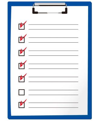 Drawing of a clipboard with a checklist